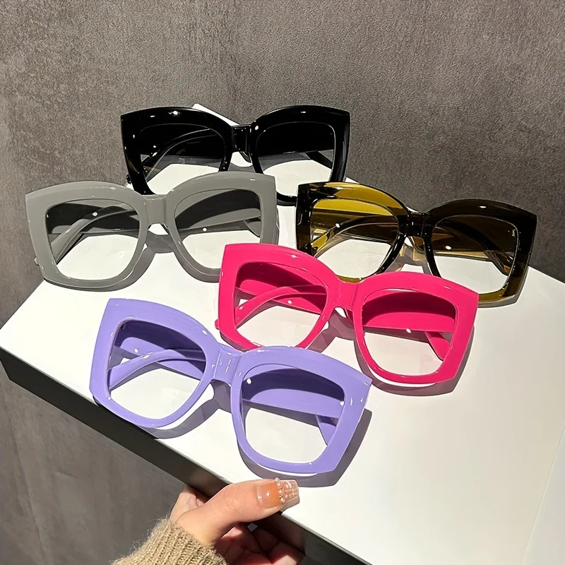 Sunglasses Uv400 - New Fashionable Square Eyeglasses Trendy Versatile