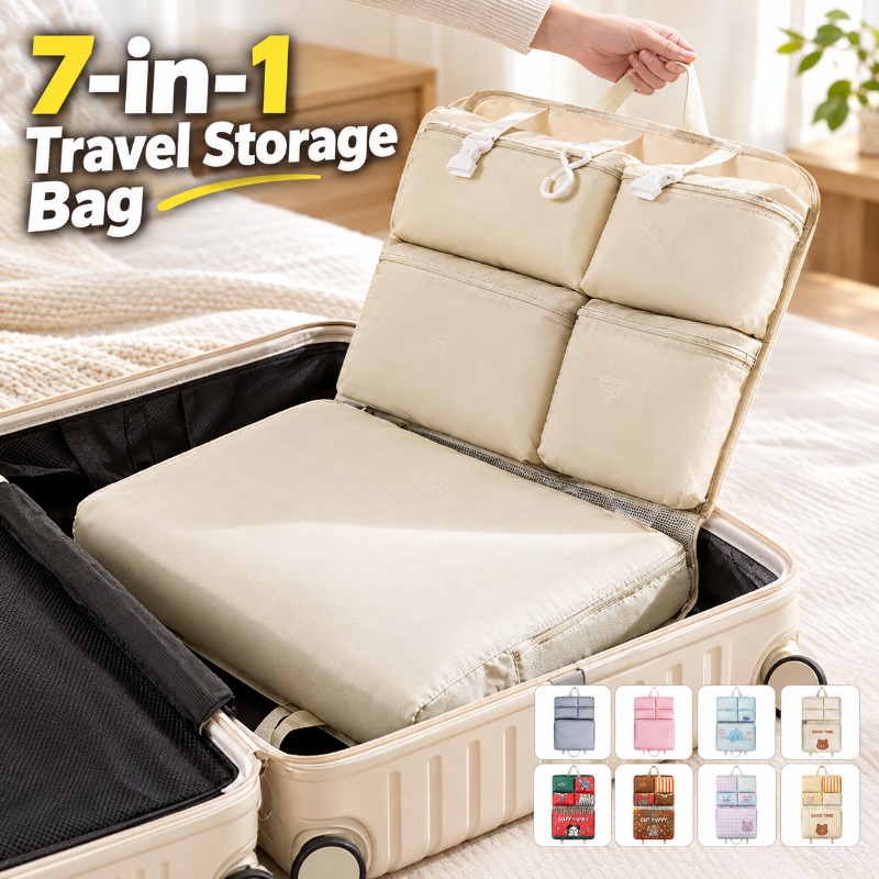Travel Luggage Set - 7-in-1 Travel Storage Bag, Portable Hanging