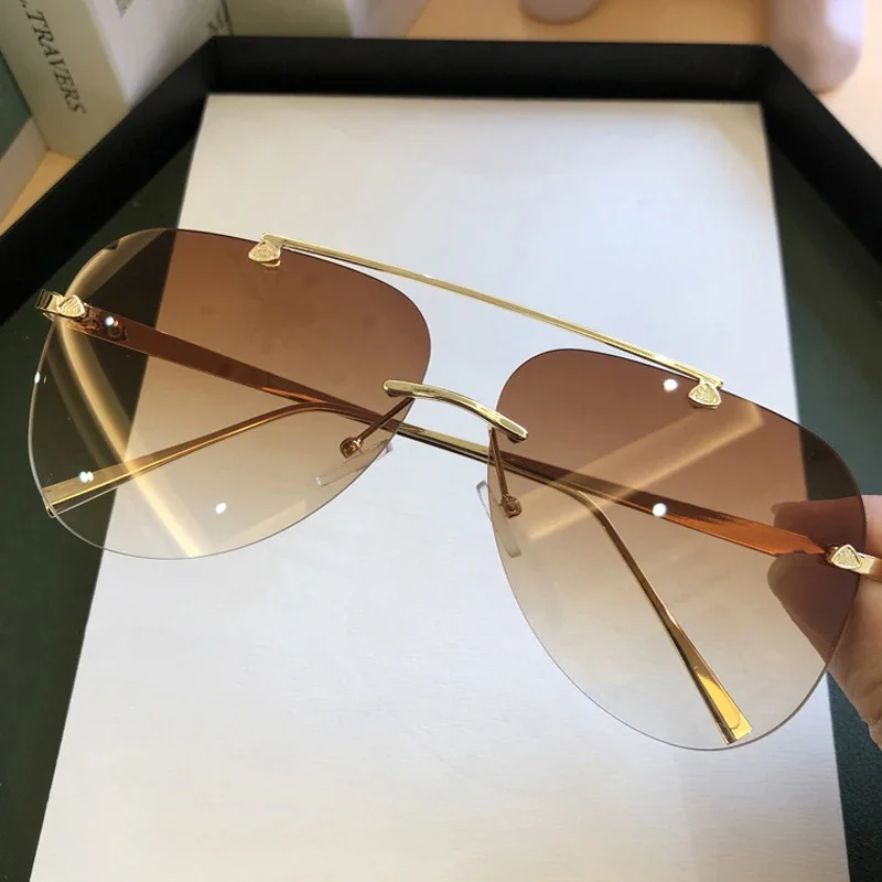 Vintage Rimless Alloy Aviation - Designer Sunglasses recension och pris