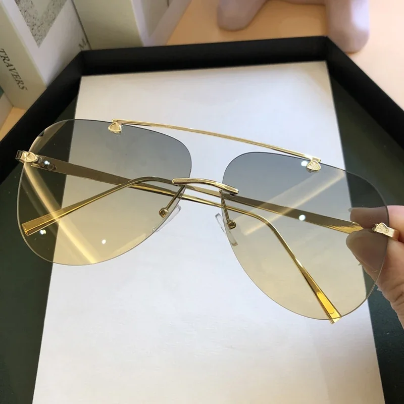 Vintage Rimless Alloy Aviation - Designer Sunglasses recension och pris