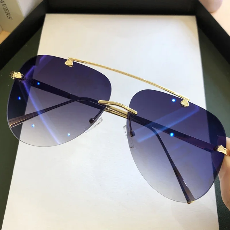 Vintage Rimless Alloy Aviation - Designer Sunglasses recension och pris