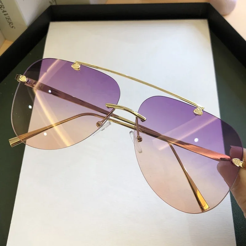Vintage Rimless Alloy Aviation - Designer Sunglasses recension och pris